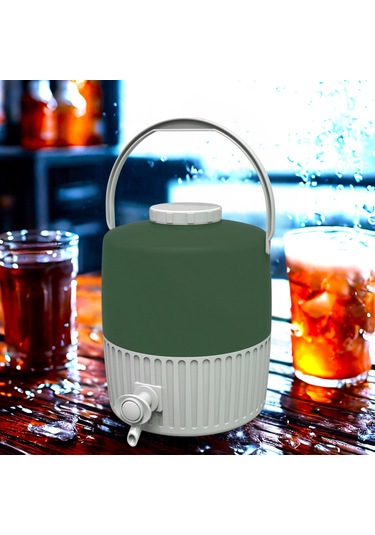 5 Lt Piknik Termos 1003 Super Picnic Cooler Jug Yeşil