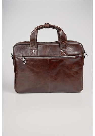 Ççs 71473 Hakiki Deri Evrak Çantası Kahve