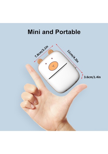 Yunboo A8 Mini Termal Yazıcı 203dpı - Bluetooth İle Fotoğraf, Not, Hata Kağıdı Ve Alışveriş Fişi Yazdırıcı - 1000mah Batarya Ve 57mm Kağıt Beyaz