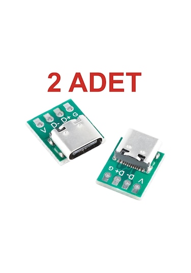 2 Adet Usb Type C 4 Pin Dıp Çevirici 2.54 Mm Type C Adaptör Pcb Rodevino