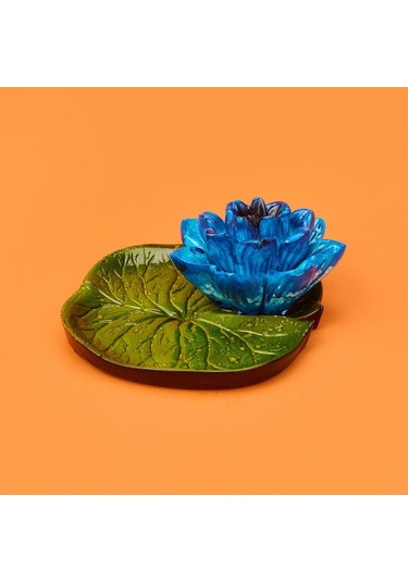 Evidea Deco Lotus Dekoratif Tabak - Mavi - 12 Cm