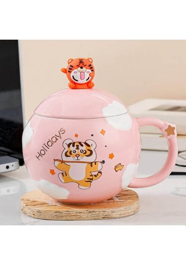 Createtech Homyl Pembe Pembe Kahve Kupa Bardaklar, Kahvaltı Suyu Süt Pembe