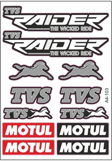 Gogo A4 Sticker Set Beyaz 103 - Tvs Raider