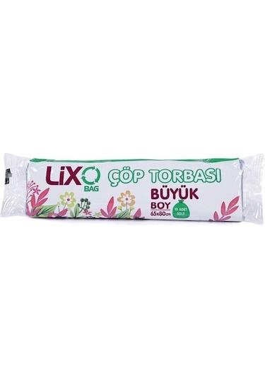 Lixo Çöp Poşetİ Büyük Boy 65 x 80 Cm 10 lu Rulo 50 Paket 500 Adet Mavi