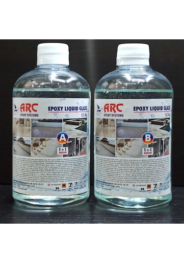 Epoksi Sıvı Cam Ultra Şeffaf Parlak Lıquıd Glass Su Yalıtım Ve Kaplama Reçinesi 1 Kg Kıt