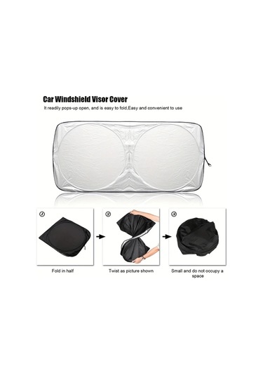 Elmpaly Gümüş Rüzgarlık Güneşlik Katlanır Otomobil Cam Koruyucu