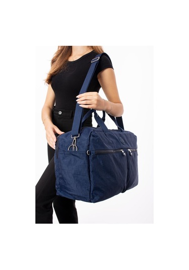 Seyehat Spor Çantası Kabin Boy Valiz 45 35 Cm Omuz Ve Çapraz Askılı Hafif Klinkır Çanta Su İtici Lacivert