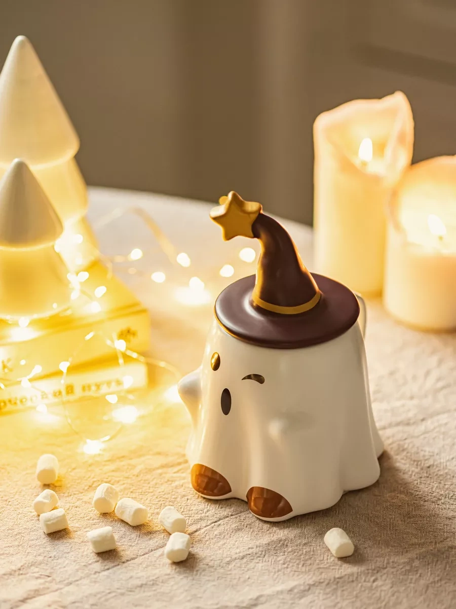 Roomi Çay Ve Kahve İçin Seramik Kâse "hayalet" Figürlü. 191706965 Beyaz