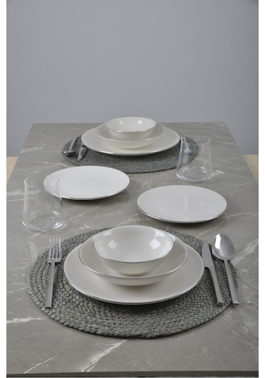 Hayal Platin Yaldız 8 Parça 2 Kişilik Porselen Yemek Seti