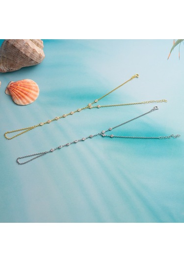 925 Ayar Gümüş Zirkon Taşlı Doç Zincirli Seyrek Şahmeran Altın