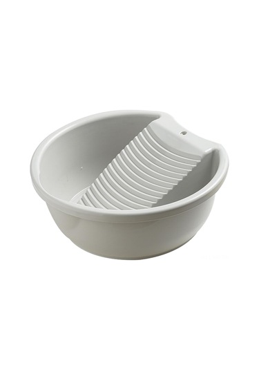 Mufunye Taşınabilir Çamaşır Yıkama Kabı, Kumaş搓衣板 İle 2'li Fonksiyonlu, Ev/outdoor Kullanıma Uygun, Gri Gri