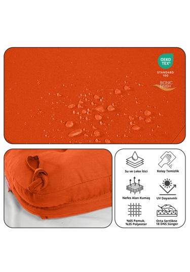 Xpermate Çift Kat Sandalye Minderi 42x42x8 Kiremit