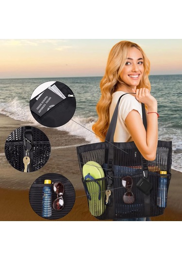 Springsun Kadınlar İçin 2023 Güncellenmiş Ağızlı Plaj Çantası - Su Geçirmez, Çok Cepli Aile Turizmü Ve Yüzme Çantası