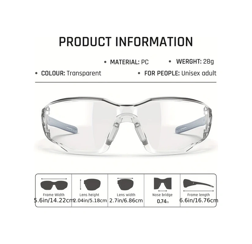 Willowhaven Sertifikalı Ansı Z87 Güvenlik Gözlüğü Transparan Koyu Mavi Anti Fog Uv400