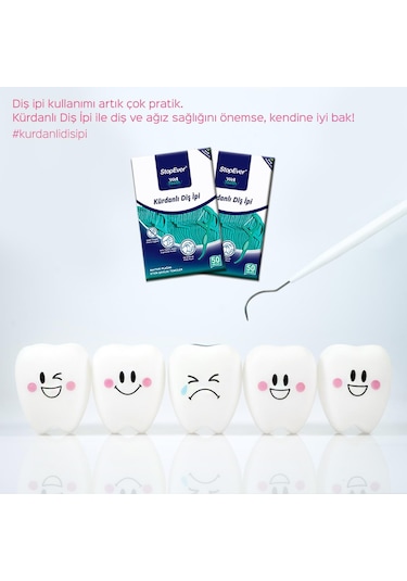 Stopever Well Tooth Kürdanlı Diş İpi & Nane Ferahlığı 6 x 50'li