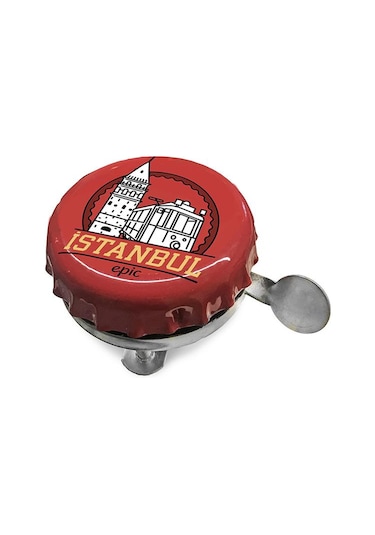 Epic İstanbul Gazoz Kapağı Metal Bisiklet Zili Kırmızı - Siyah