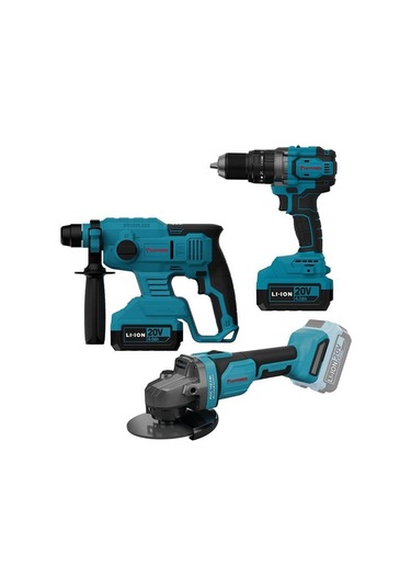 Catpower Cat4235 Kömürsüz 20 V Akülü Vidalama + Kırıcı + Taşlama 3 Makine