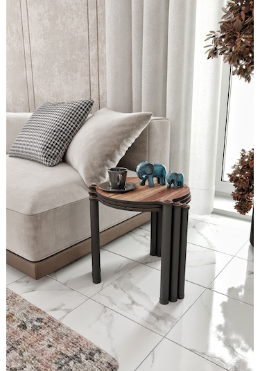 La Via Ceviz Yuvarlak Zigon 3 Lü Ceviz