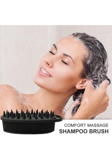 Ximistore9 Silikon Gövde Aşınmazlık Ve Saç Derisi Bakımı Fırçası - İki Yönlü Tasarım, Cinsiyet Ve Evcil Hayvan Uyumlu, Şampuan Uygulama Fonksiyonu Siyah