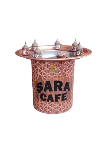 Tepsili Kumda Kahve Makinesi Bakır Sinili Kumda Kahve Yüksek Boy