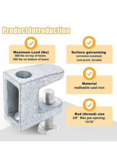 Işın Kelepçesi, 20 Pcs 3/8 '13/16' Çinko Kaplama Demir Güvenliği C-clamps 13/16 'kaynak/marangoz/bina/ev Montajı İçin Çene Açıklığı