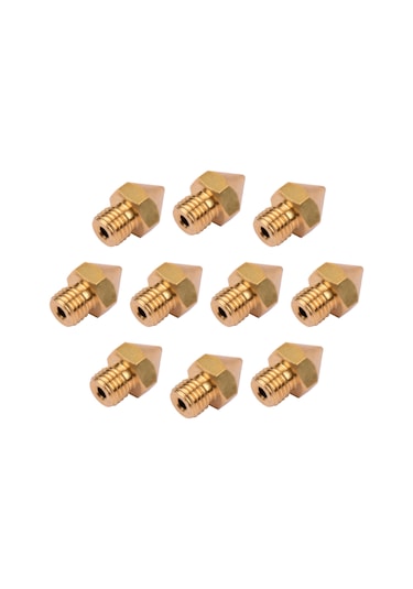 Geekyou Cr10s Pro 3d Yazıcı İçin Bakır Nozzle - 0.4mm Çıkış Çapı, 1.75mm Filament Uyumlu, 10 Adet Altın Renkli