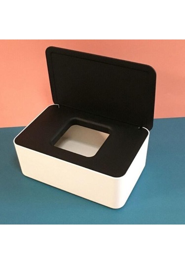 Beyaz Üzerinde Siyah Kapak-kuru Islak Mendil Kağıt Kutusu Arabası Taşınabilir Plastik Peçete Basın Doku Kutusu Peçetelik 46874808