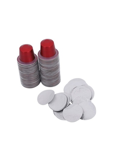 Metabagua 50 Takım Doldurulabilir Kahve Kapsül Bardağı Tek Kullanımlık Pod Için Otomatik Kahve Makinesi Gıda Paketi Cafe Malzemeleri 0gln61 Kırmızı