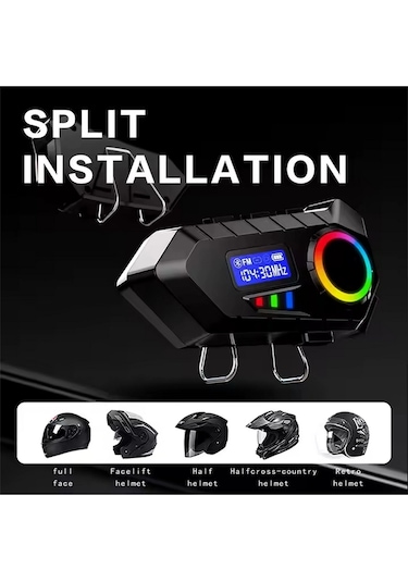 Y30 Kask Kulaklık Motosiklet Kulaklık Rgb Radyolu Intercom