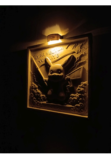 Seni Seçtim Türkiye Pikachu Temalı Işıklı Kabartma Tablo El Ya