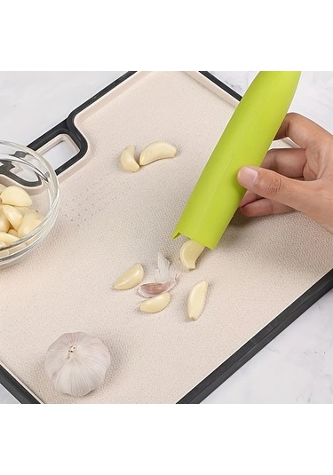 Chuangyinshop Yeşil 5 Adet Manuel Ergonomik Sarımsak Soyucu Ve Ezici Dayanıklı Silikon Mutfak Aleti