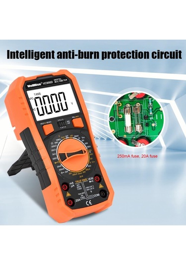 Wellhise Vc890d Ölçü Aleti Multimetre Avometre Nvc Işıklı Ekran El Feneri True Rms