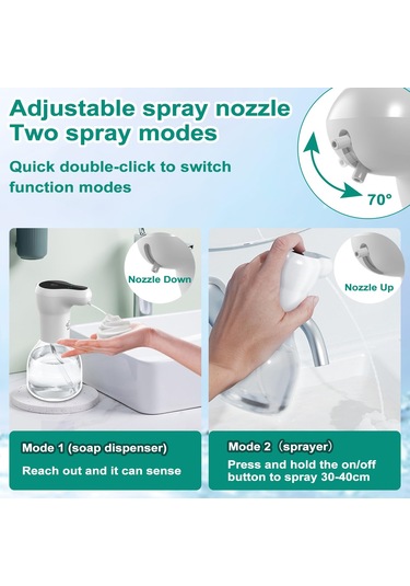 Qfdr Otomatik Sabunluk, 460ml Şarj Edilebilir Fotoselli Köpük