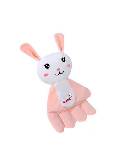 Hangfox Bebe Uyku Helper: Korku Atlama Engelleyici, Konforlu Uyku Için Isıtılabilir Bademlik, Tavşan Desenli El Şekilli Yastık 1-3 Yaş