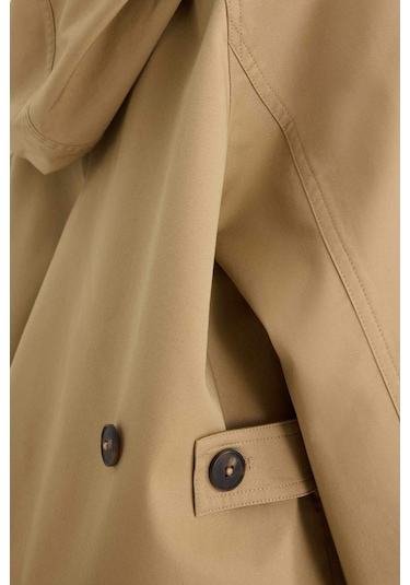 Defacto Regular Fit Kapüşonlu Fermuarlı Trençkot E8584ax25aubg501 Bej