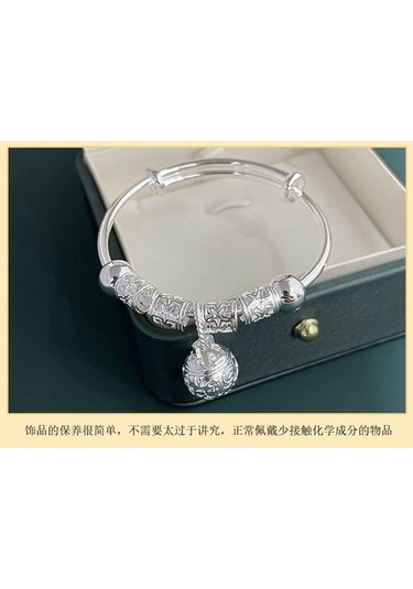 Dancemonkey Boyutu Ayarlanabilir Çan Transfer Boncuk İçi Boş Saray Çan Bilezik Gümüş