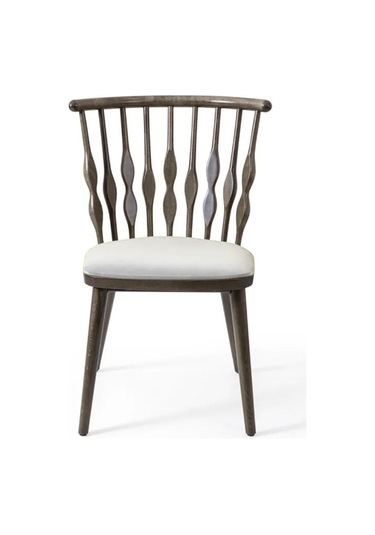 Natura Retro Ahşap Sandalye Ceviz - Beyaz