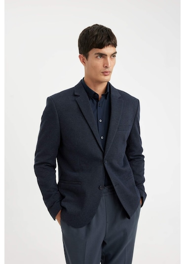 DeFacto Slim Fit Dar Kesim Astarlı Düğmeli Blazer Ceket N0503AZ24AUNV221