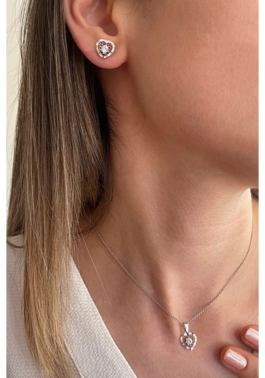 925 Ayar Gümüş Kalp Set - 67018300 Gümüş