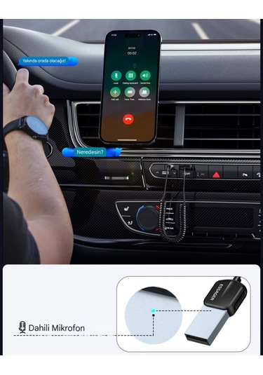 Bluetooth 5.0 Süper Hızlı Aux 3.5 Mm Araç Kiti Son Nesil Teknoloj