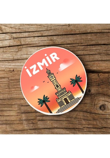 İzmir Tasarımlı 2 Li Mdf Bardak Altlığı Seti Çok Renkli