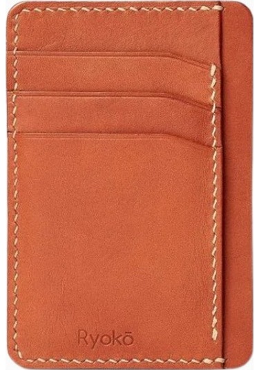 Ryoko Java Slim Wallet Tan Japon Deri Premium Unisex Cüzdan Kartlık Kahverengi