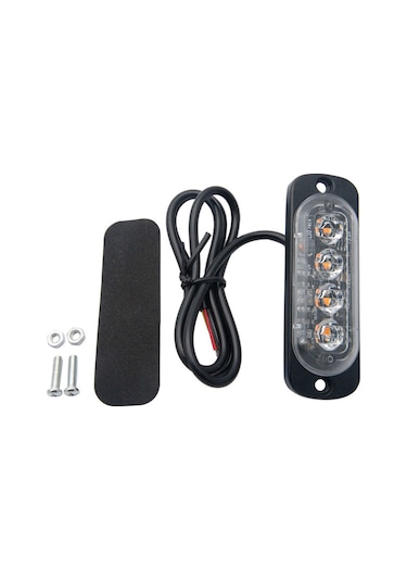 Monyee 4led Aluminyum Flaş Arıza Uyarı Lambası - Araba, Motosiklet, Kamyon İçin - Ipx-4 Su Geçirmez 12w Sarı 50000+ Saat Ömür