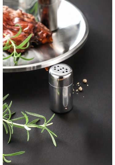 Çelik Küçük Boy 1 Çift Ev Lokanta Restoran İçin Tuzluk Ve Karabiberlik Cin515 Gri