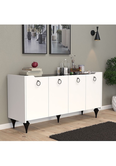 Umg Mobilya Titanyum Modern Konsol, Çok Amaçlı Dolap, Dresuar, Mutfak Dolabı, Kiler Dolabı, Tv Ünitesi Mermer Desen