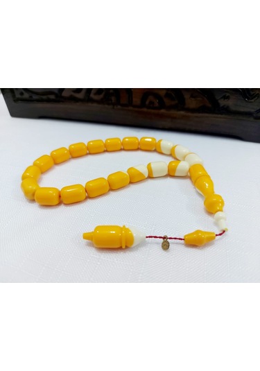 Soma Tesbih Ahmet Özdemir Usta İmzalı Sarı Bilardo Topu Tesbih 9,5 X 13