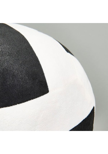 Evidea Soft Voleybol Topu Figürlü Yastık - Siyah / Beyaz - 20 Cm Siyah / Beyaz