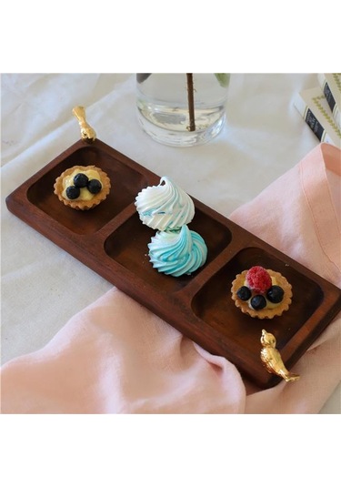 Akayev Ahşap 3 Bölmeli Altın Kuş Sunumluk