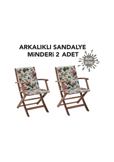 Viphomeconcept Sandalye Minderi 2 Adet Arkalıklı Büyük Fermuarlı Yıkanabilir