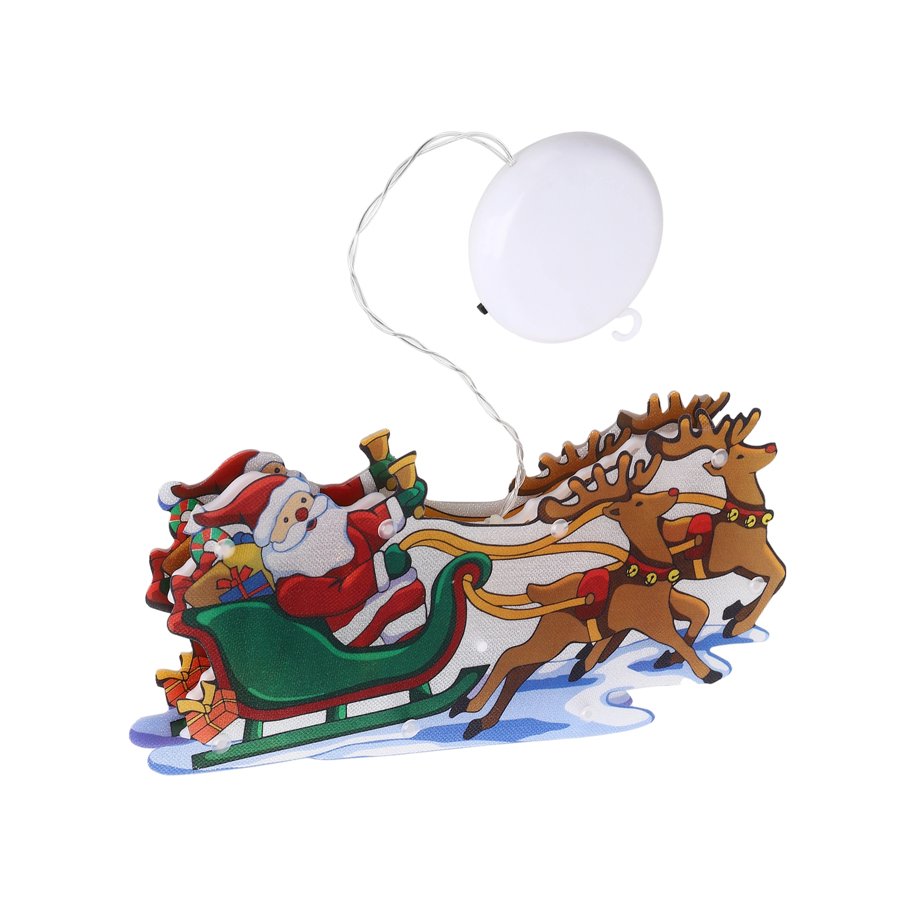 Youtek Aydınlatmalı Porselen Çekmeceli Noel Aracı - 10 Led Işık, Süction Cup Ve Kanca İle Cam Ve Düz Yüzeyler İçin Noel Dekorasyonu Pil Yok Diğer